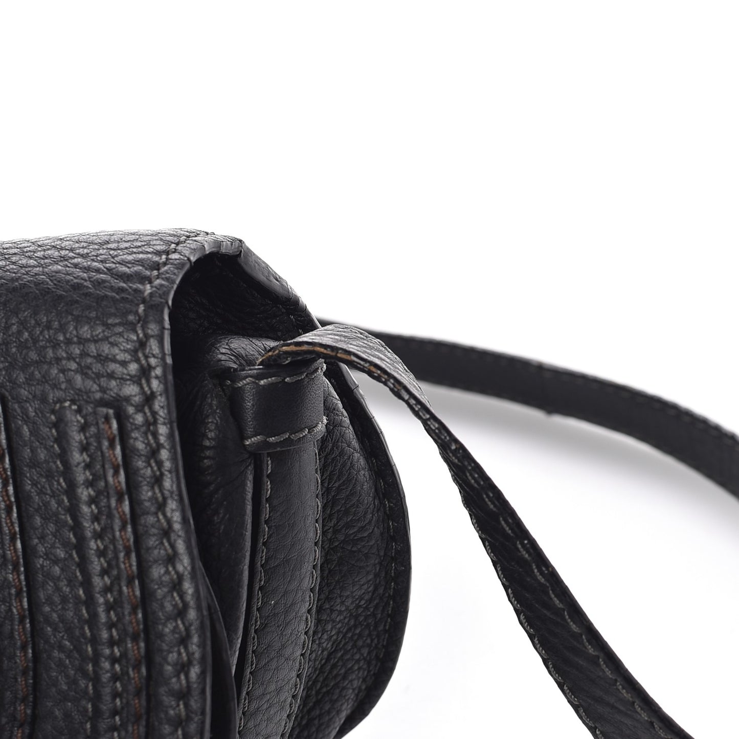 Calfskin Mini Marcie Round Crossbody Bag Black
