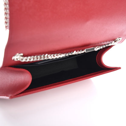 Saint Laurent Grain De Poudre Medium Monogram Kate Satchel Lipstick Red 5 of 7