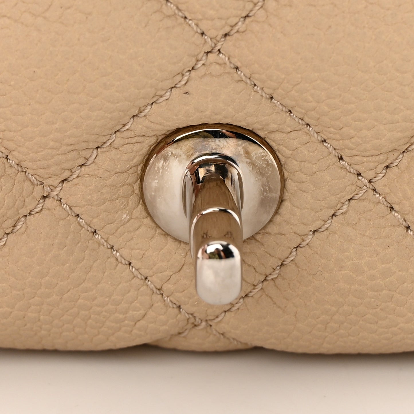 Caviar Quilted Jumbo Easy Flap Beige