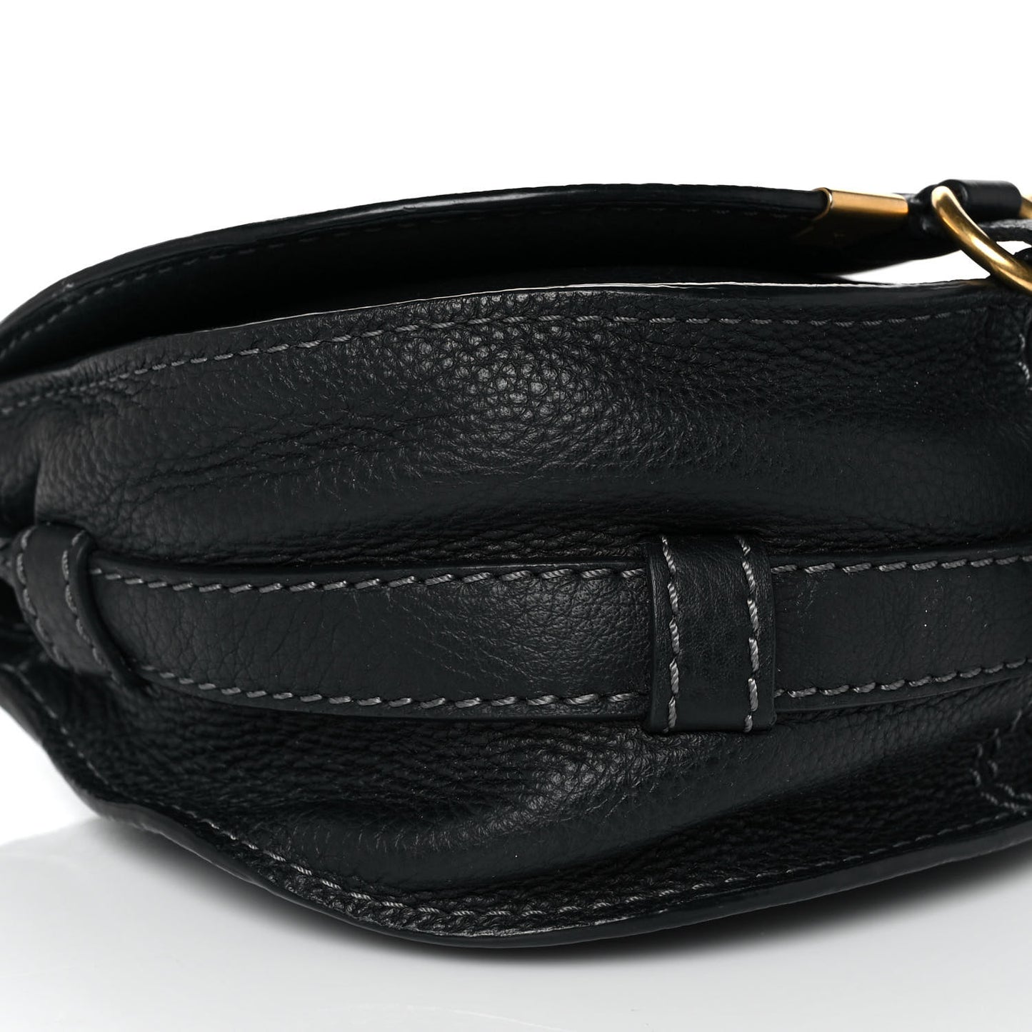 Calfskin Mini Marcie Round Crossbody Bag Black