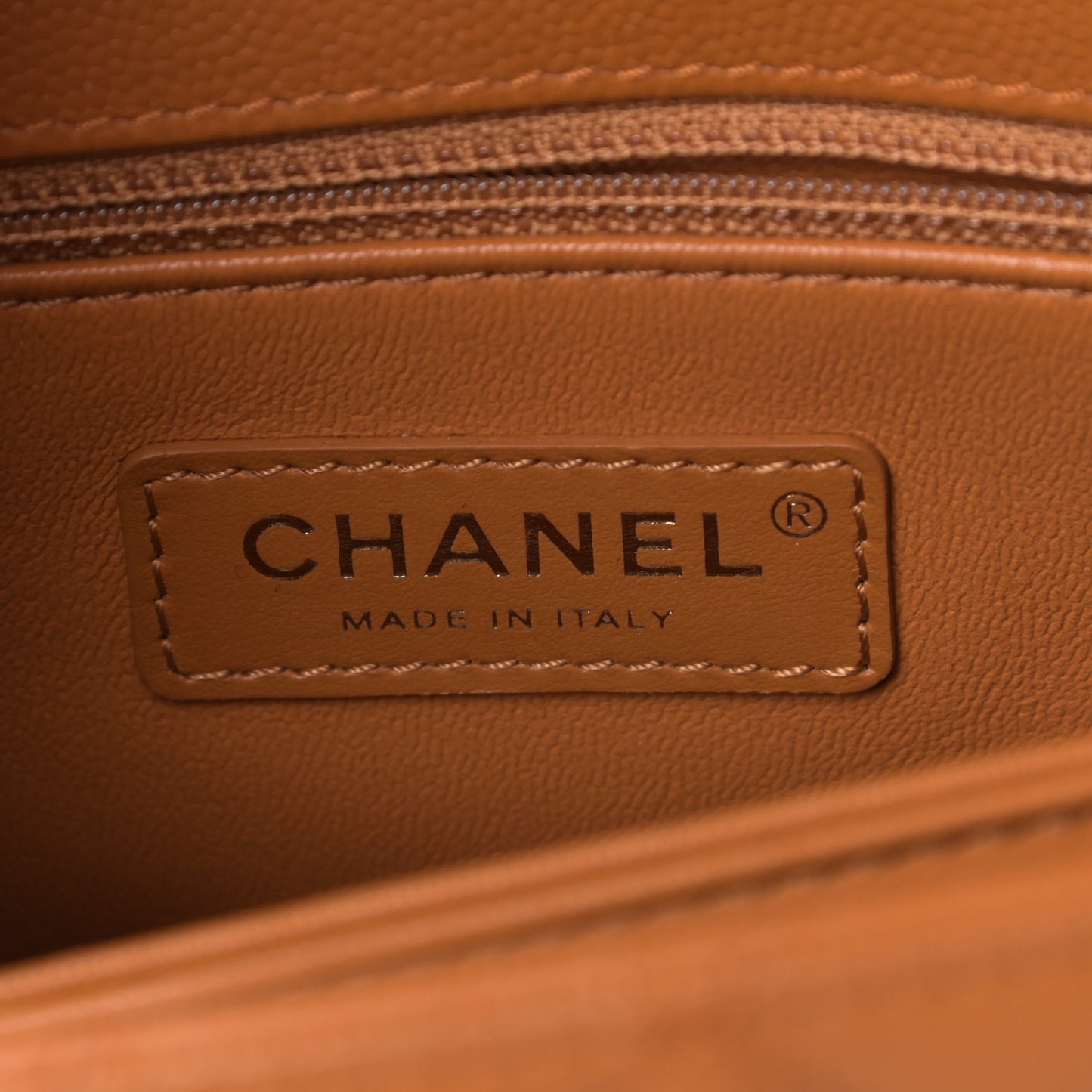 Caviar Quilted Mini Coco Handle Flap Light Brown