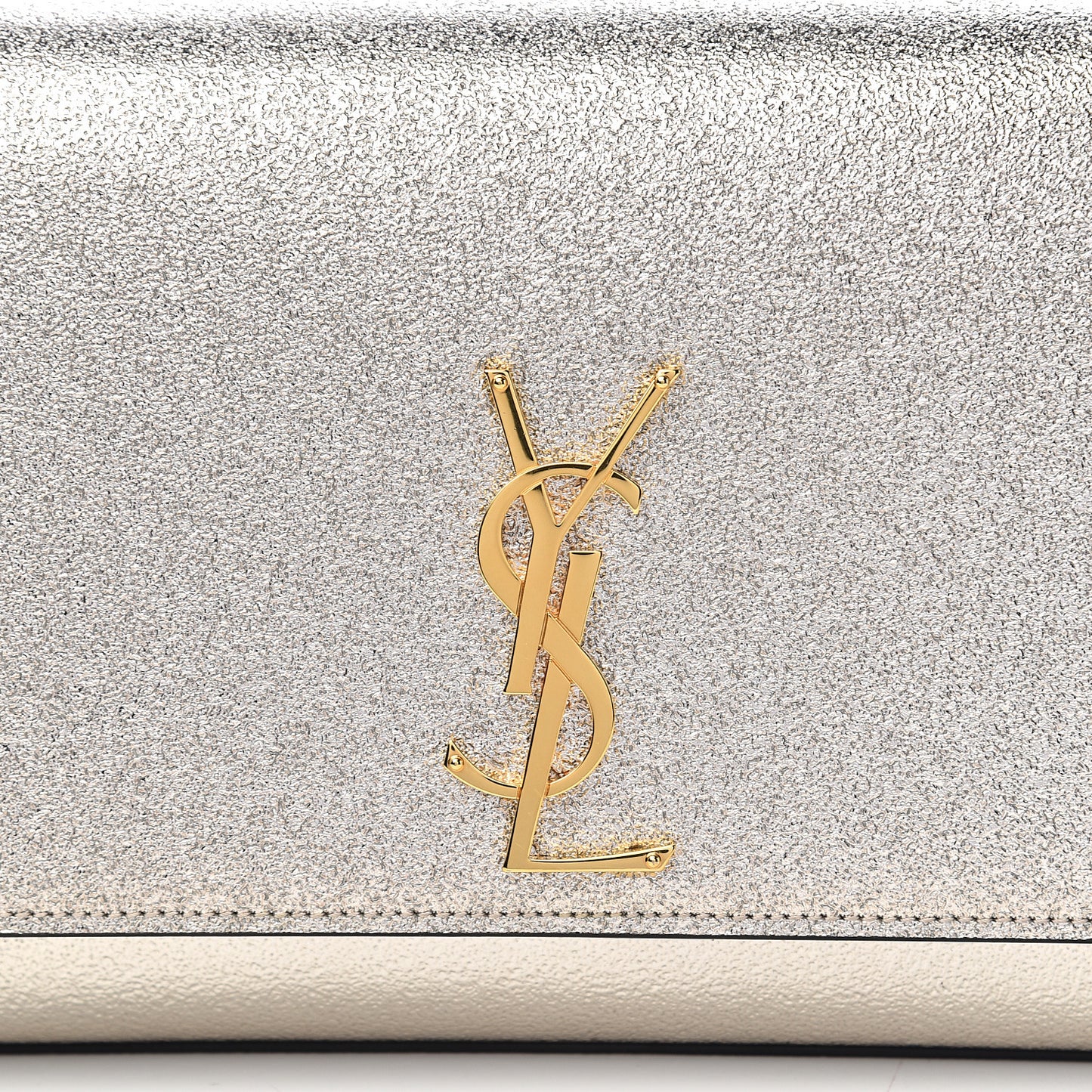 Metallic Calfskin Medium Classic Monogram Kate Satchel Platine