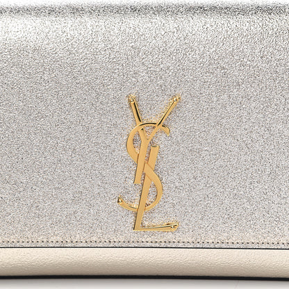 Saint Laurent Metallic Calfskin Medium Classic Monogram Kate Satchel Platine 8 of 8