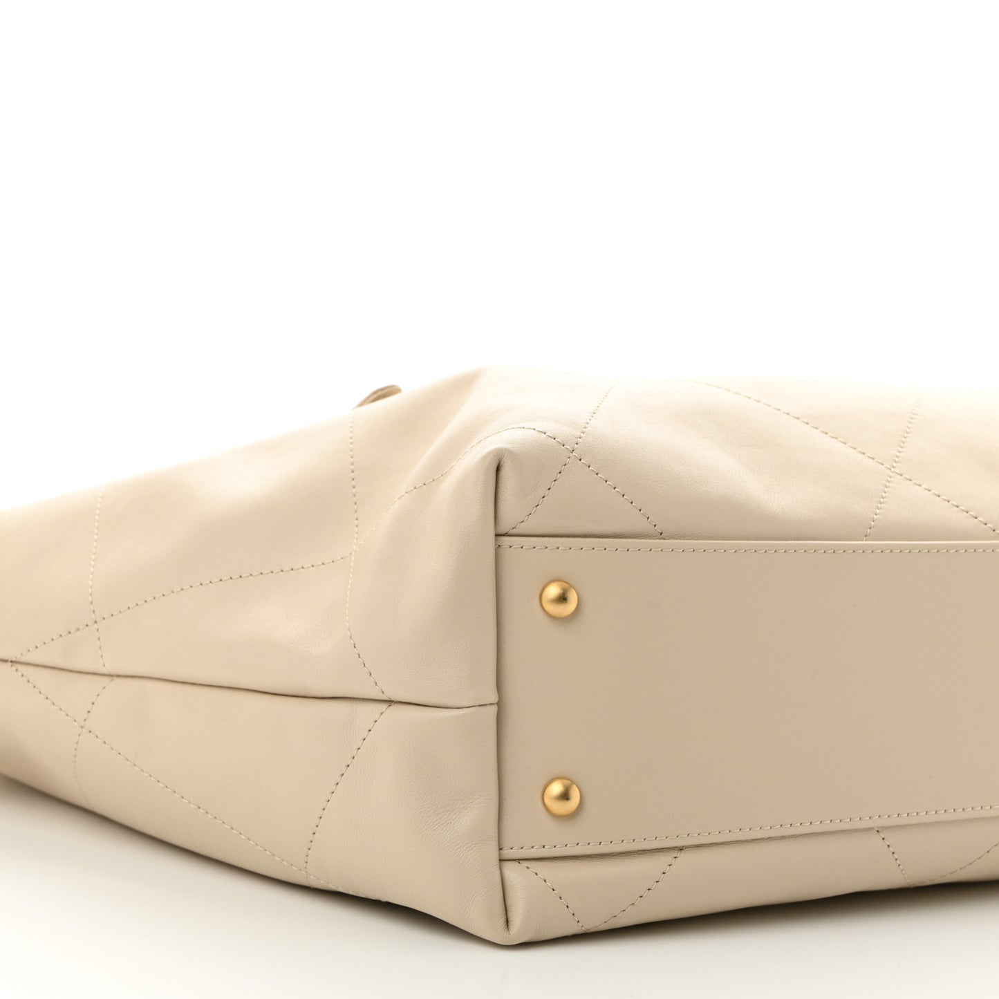 Calfskin Quilted Maxi Shopping Bag Beige