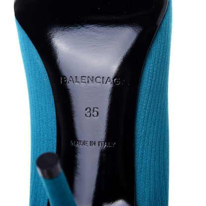 Balenciaga Jersey Crepe Pointed Toe Knife Booties 35 Azure 7 of 11