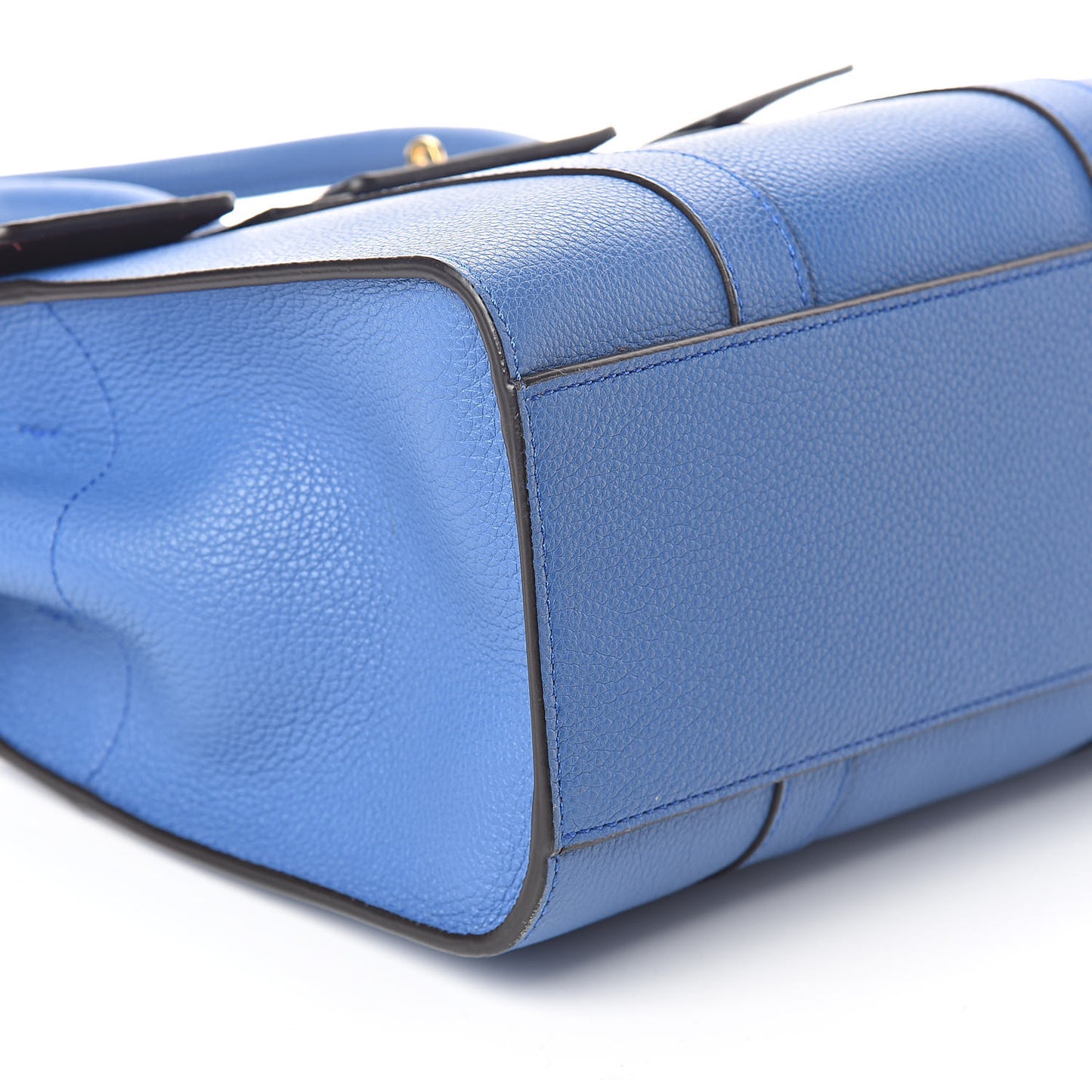 Classic Grain Calfskin Small Bayswater Porcelain Blue