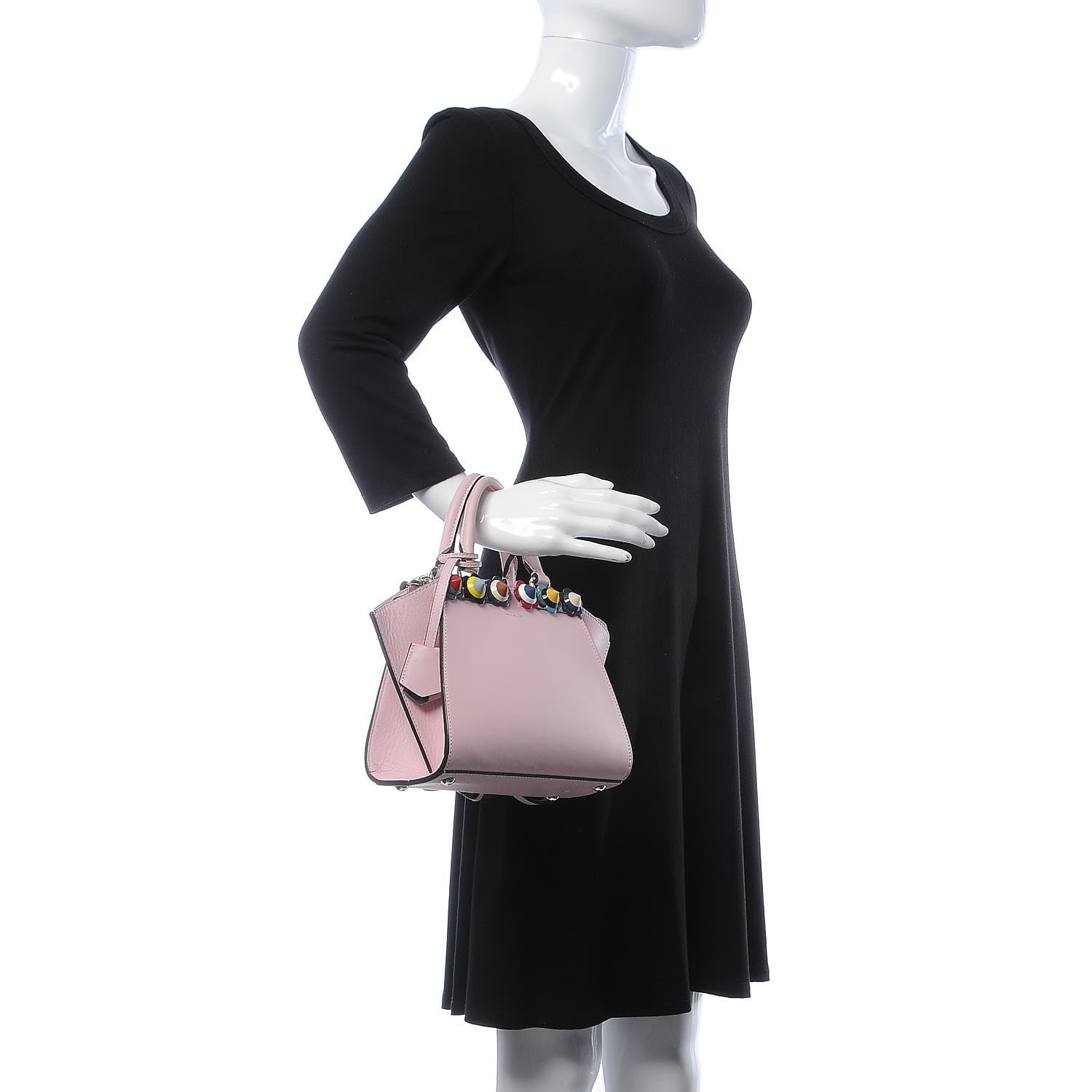 Fendi Vitello Dolce Plexiglass Flowerland Studded Mini 3Jours Tote Peonia Multicolor 2 of 9