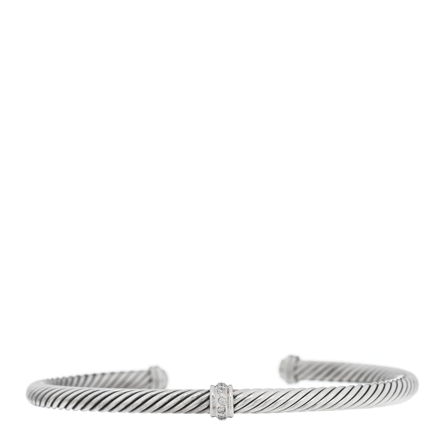 Sterling Silver Diamond 4mm Cable Classics Single Station Bracelet
