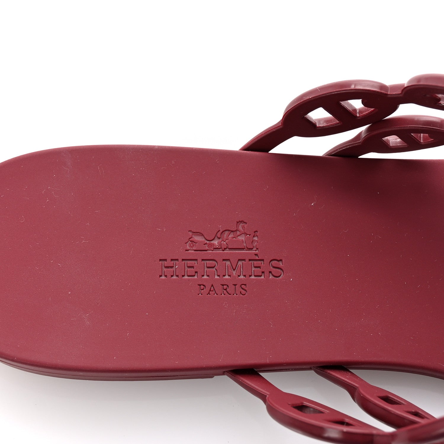 Hermes Rubber Chaine d'Ancre Island Sandals 41 Rouge H 8 of 9