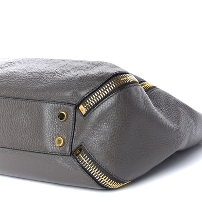 Tom Ford Grained Calfskin Sedgwick Medium Zipper Tote Graphite 10 of 16