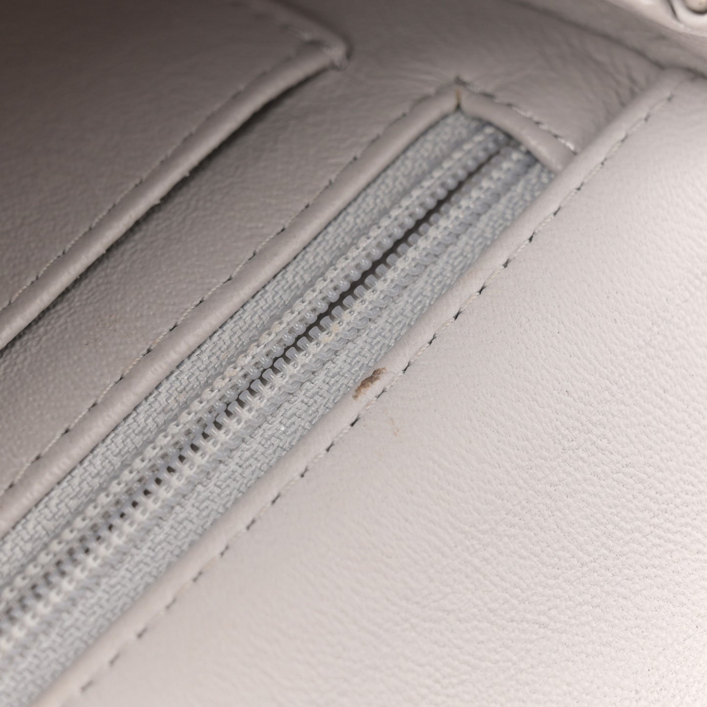 Lambskin Quilted Mini Rectangular Flap Grey