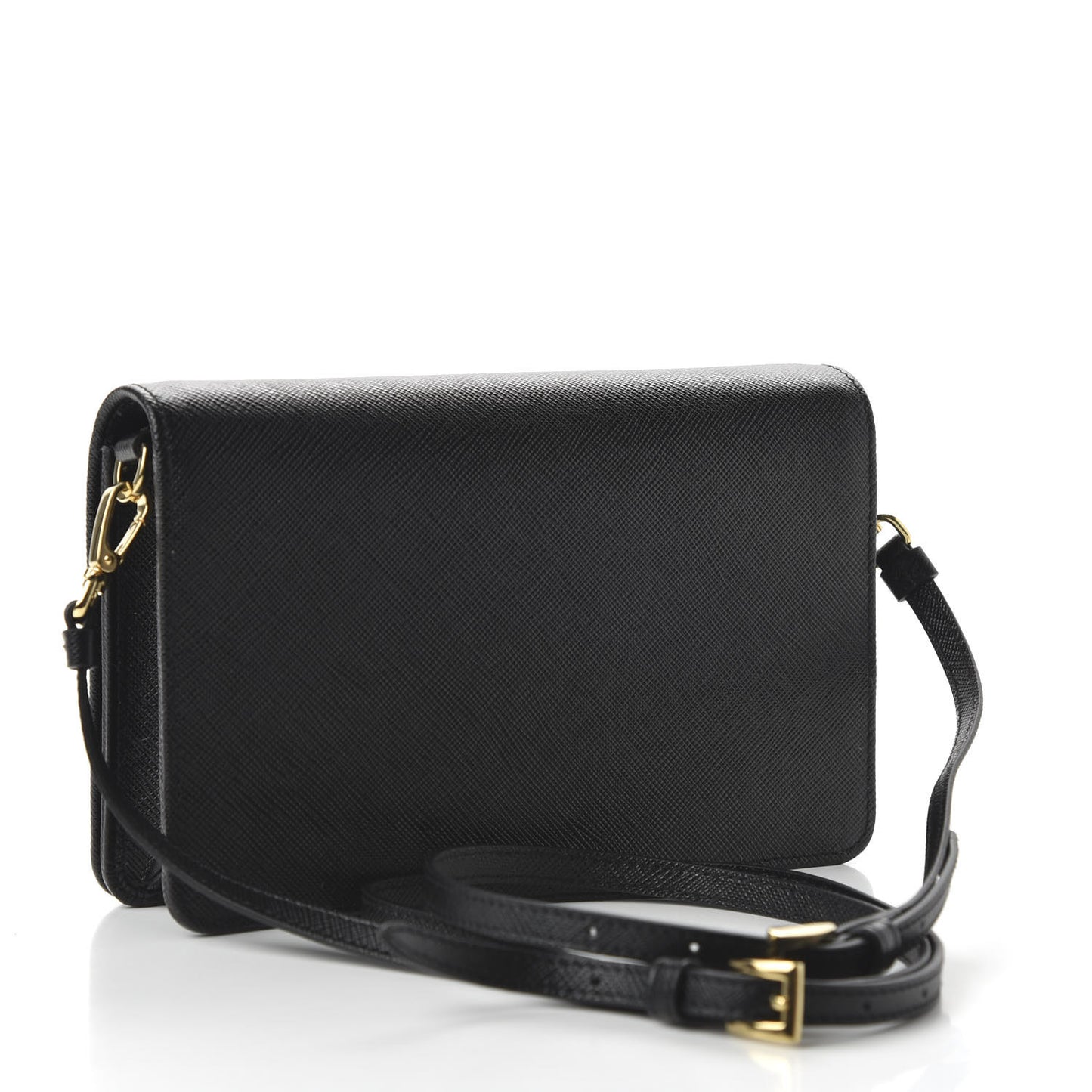 Saffiano Lux Crossbody Bag Black