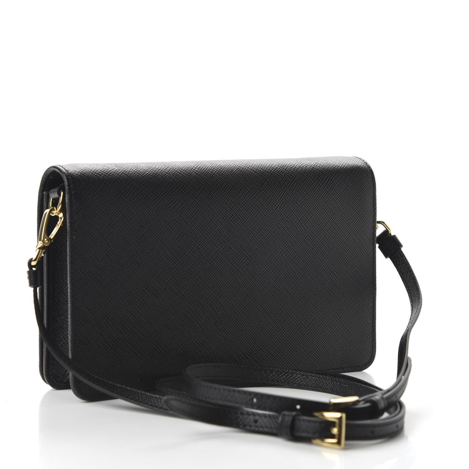 Prada Saffiano Lux Crossbody Bag Black 3 of 10