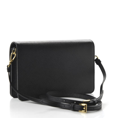 Prada Saffiano Lux Crossbody Bag Black 3 of 10