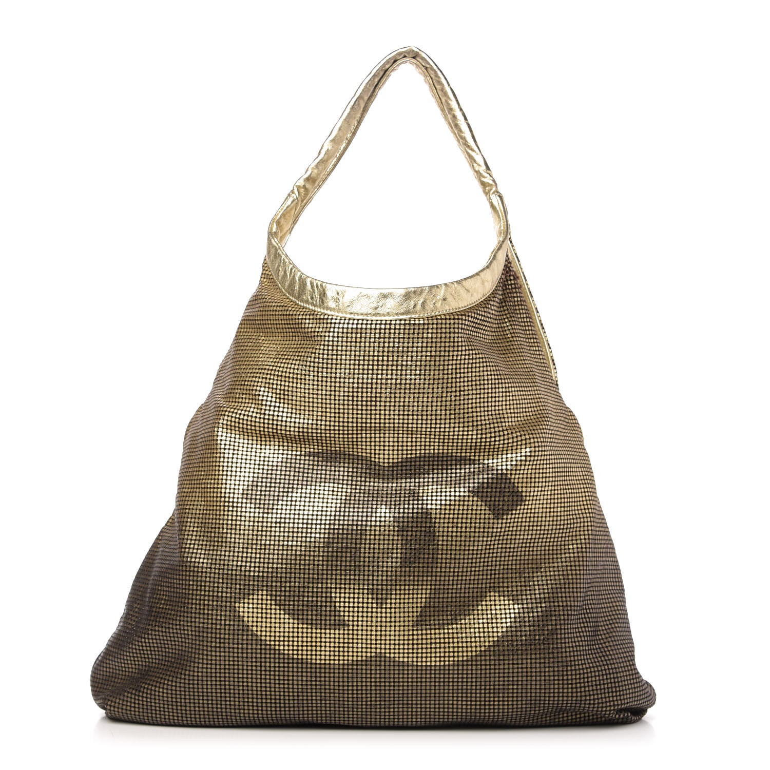 Chanel Metallic Perforated Lambskin Hollywood Hobo Gold 1 of 10