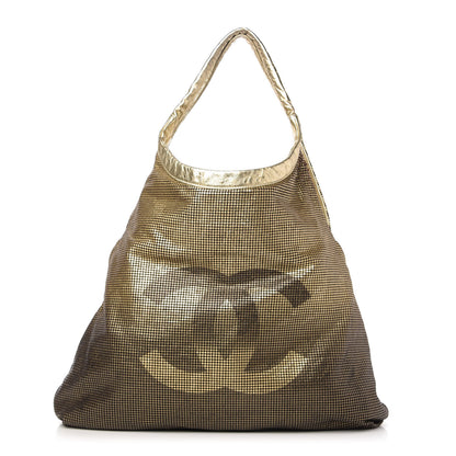 Chanel Metallic Perforated Lambskin Hollywood Hobo Gold 1 of 10