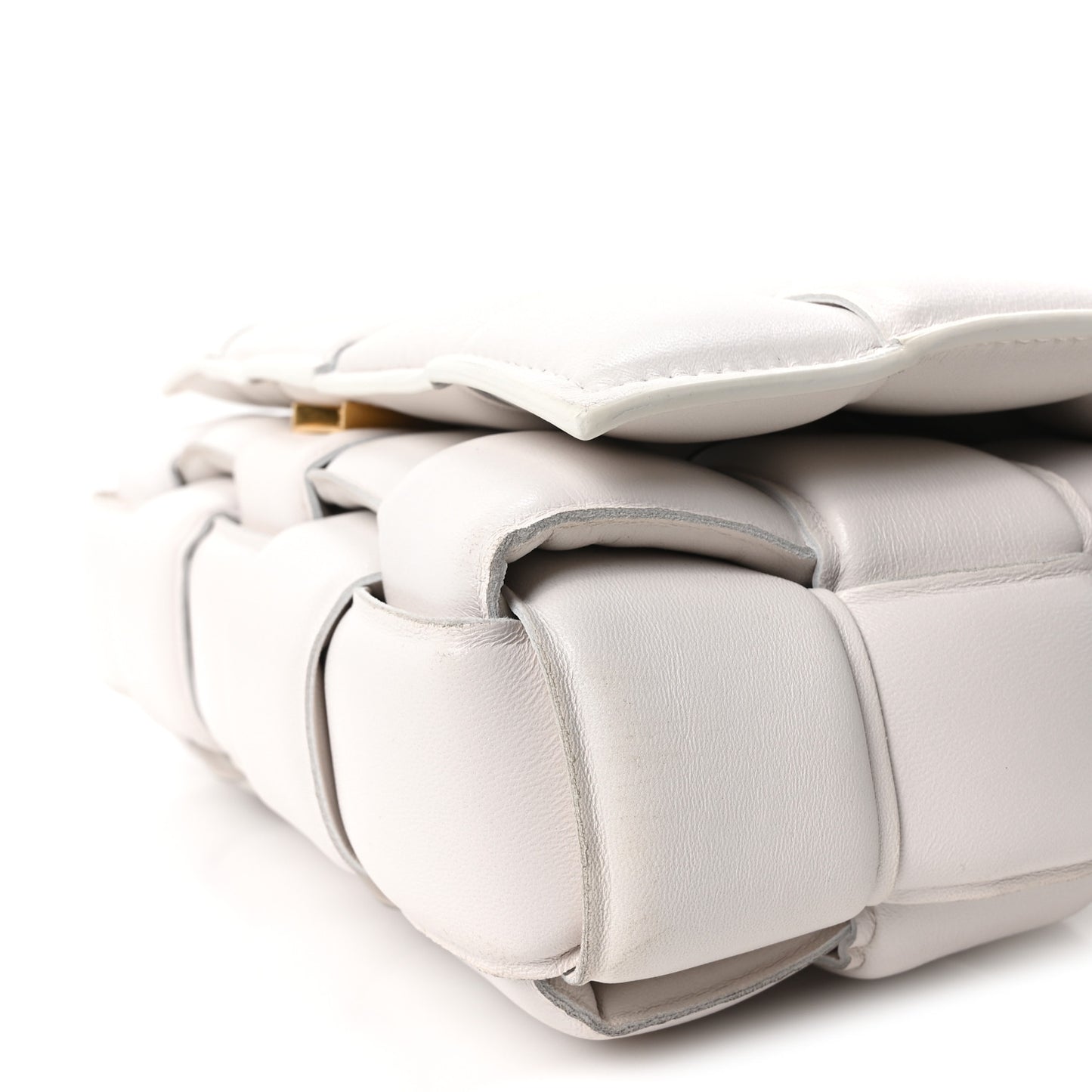 Nappa Maxi Intreccio Padded Cassette Crossbody Bag Chalk