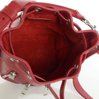 Saint Laurent Sheepskin Small Emmanuelle Zip Bucket Bag Red 5 of 8