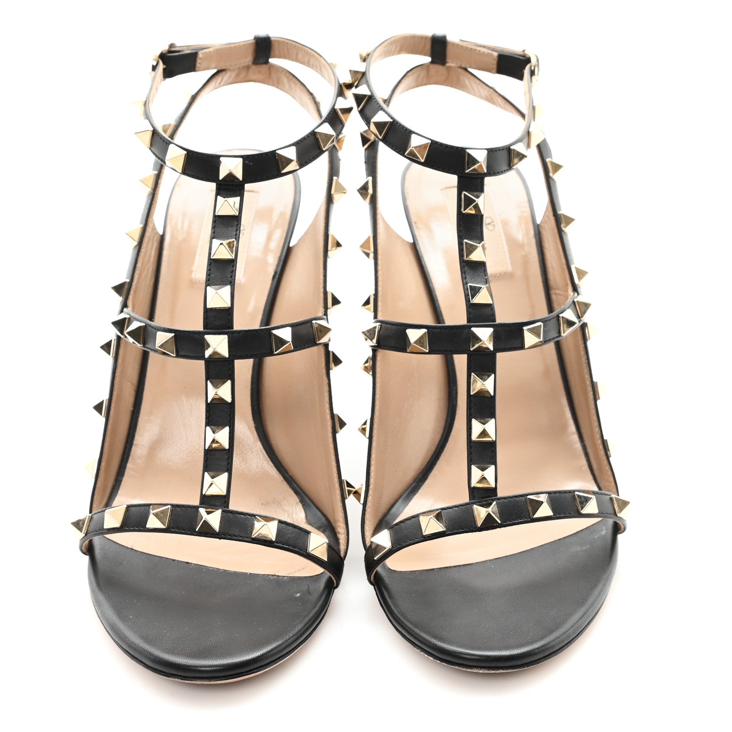 Valentino Garavani Grained Calfskin Rockstud Gladiator 105mm Sandals 41 Black 3 of 9