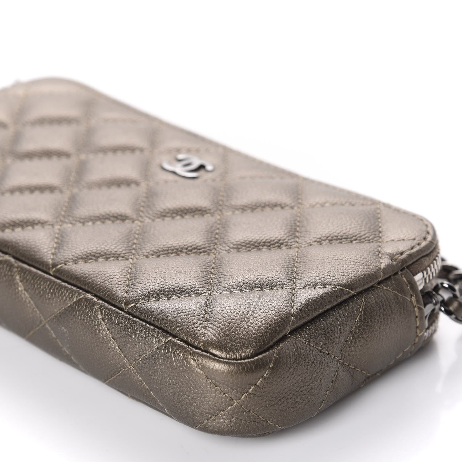 Chanel Metallic Caviar Quilted Small Clutch With Chain Gold 7 of 13