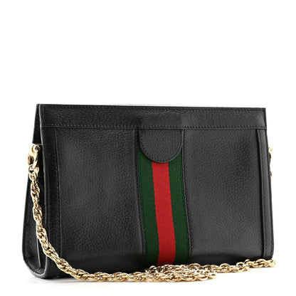 Gucci Calfskin GG Web Small Ophidia Chain Shoulder Bag Black 3 of 11
