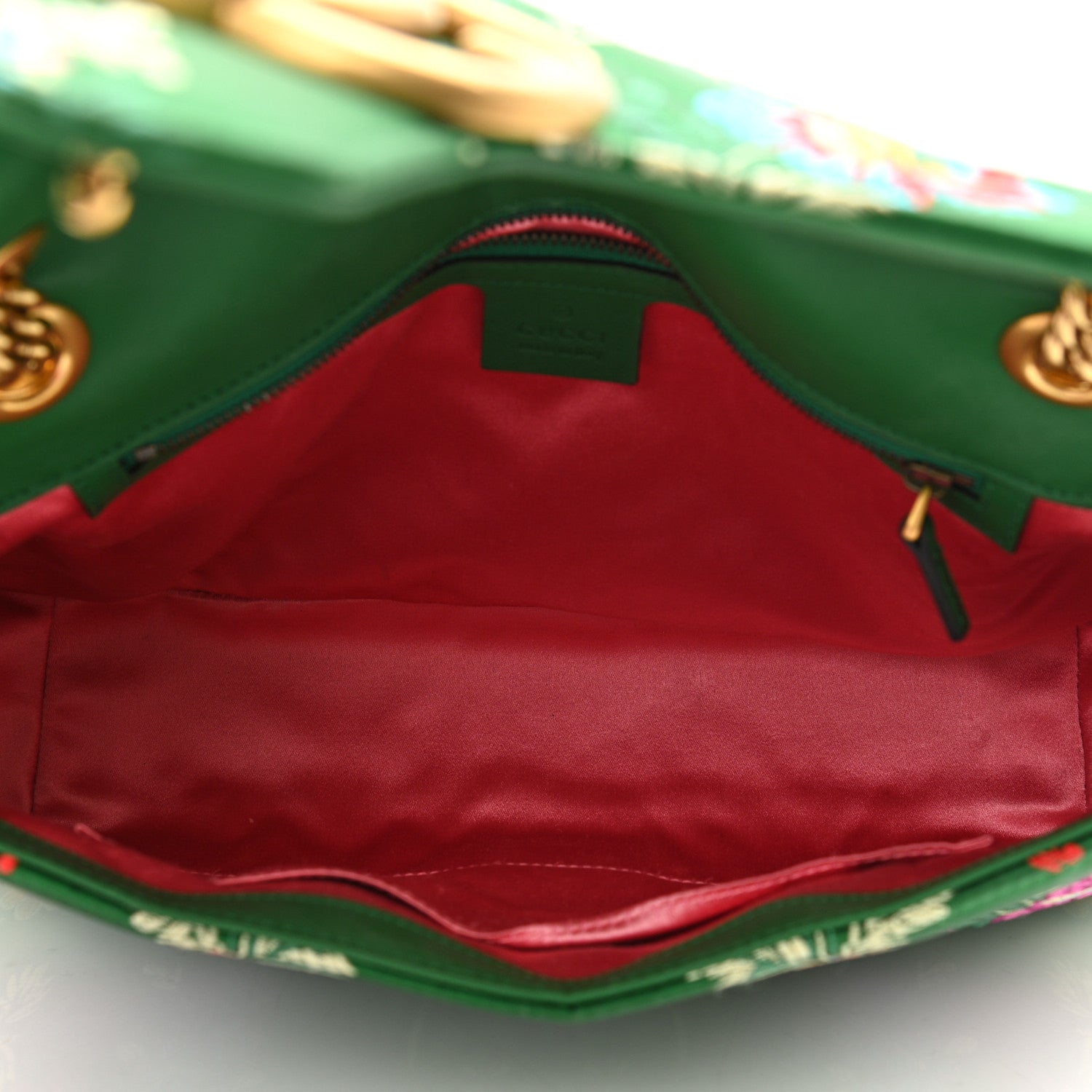 Gucci Jacquard Matelasse Floral Medium GG Marmont Shoulder Bag Green 5 of 10