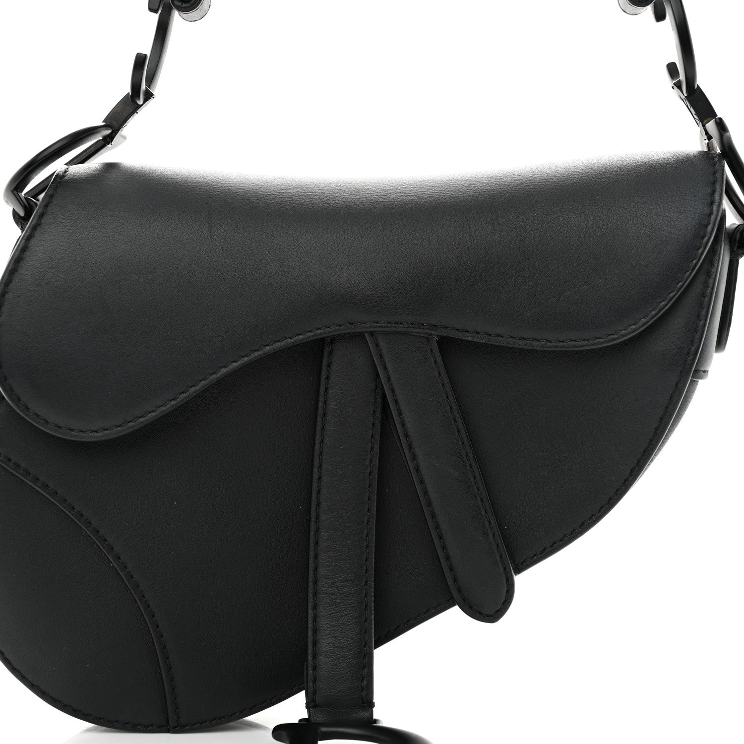 Christian Dior Ultra Matte Calfskin Mini Saddle Bag Black 7 of 9
