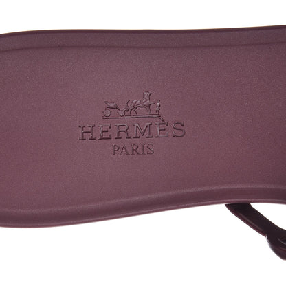 Hermes Rubber Chaine d'Ancre Rivage Sandals 37 Bordeaux 7 of 8