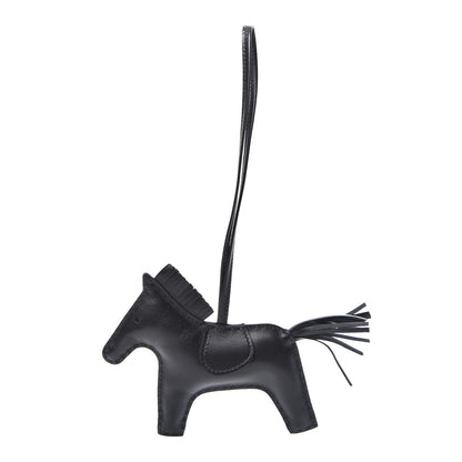 Hermes Milo Lambskin Grigri Rodeo Horse Bag Charm MM So Black 1 of 4