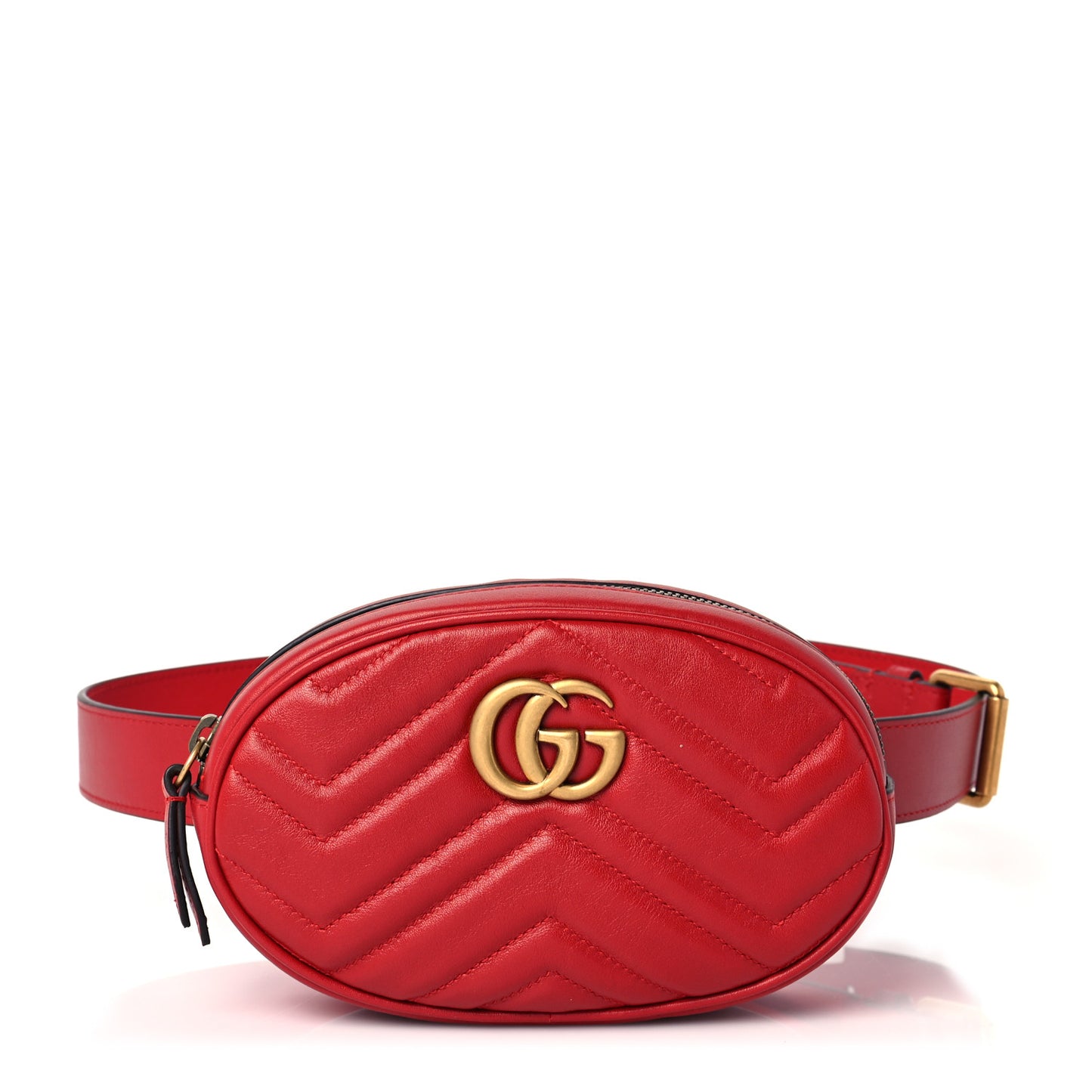 Calfskin Matelasse GG Marmont Belt Bag 85 34 Hibiscus Red