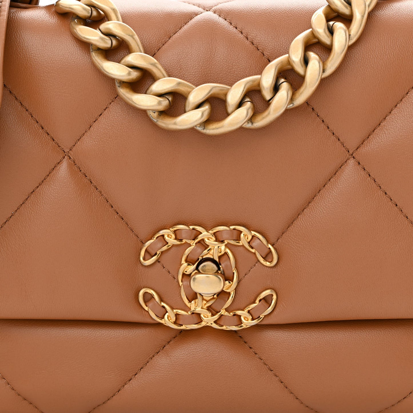 Lambskin Quilted Medium Chanel 19 Flap Brown