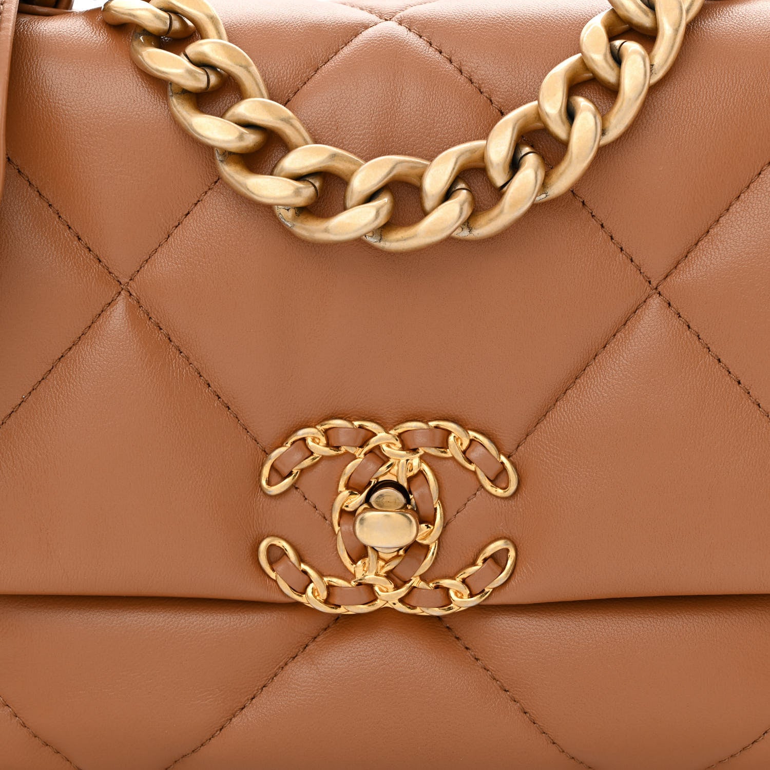 Chanel Lambskin Quilted Medium Chanel 19 Flap Brown 8 of 13