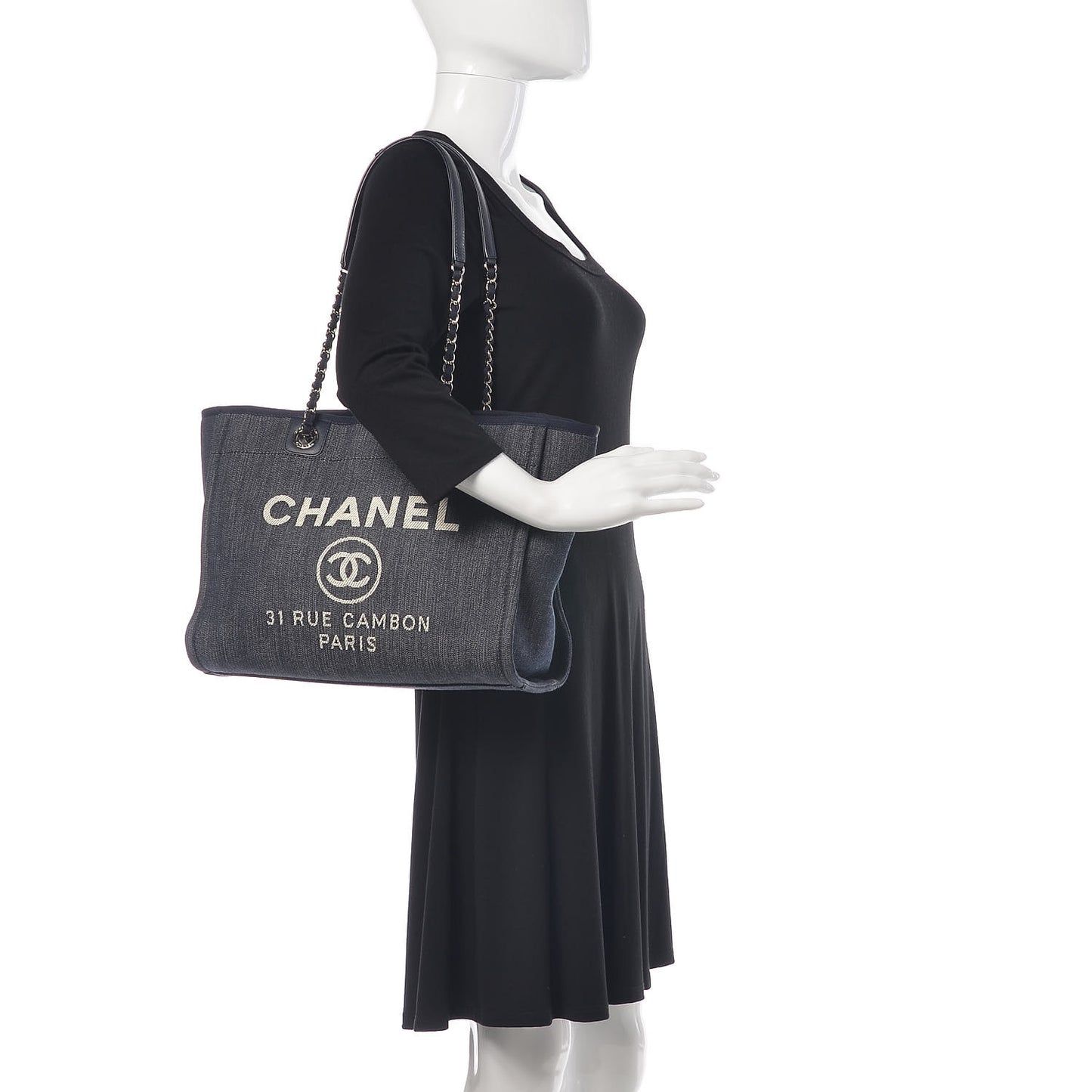 Denim Small Deauville Tote Dark Blue