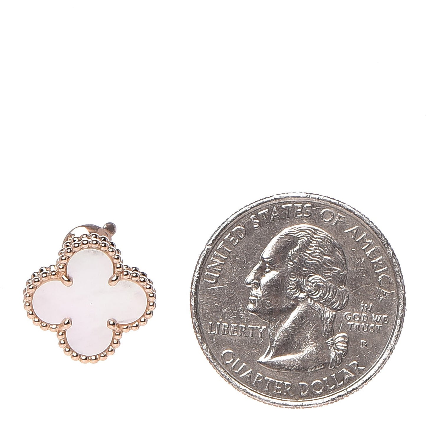 18K Rose Gold Mother of Pearl Vintage Alhambra Earrings