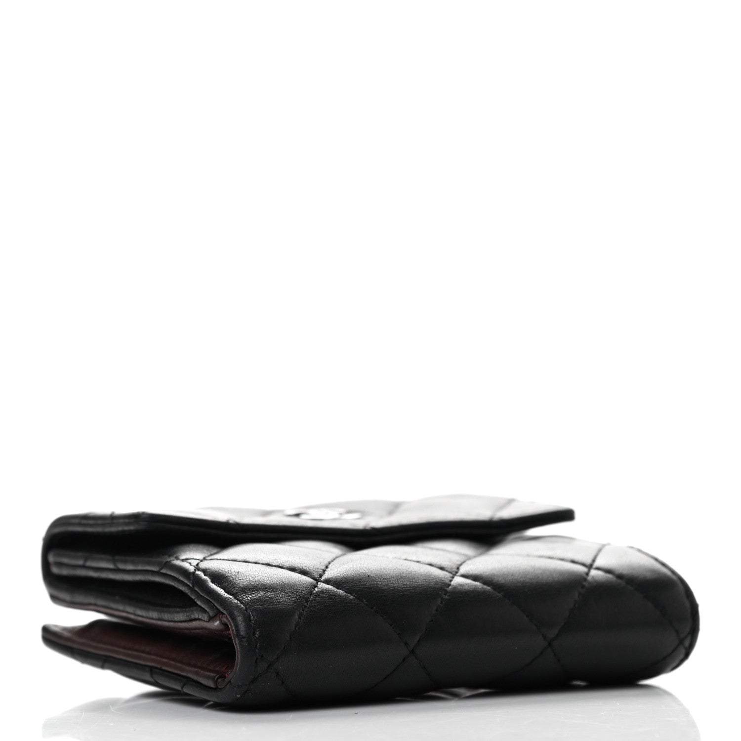 Chanel Lambskin Quilted Compact French Flap Wallet Black 3 of 6