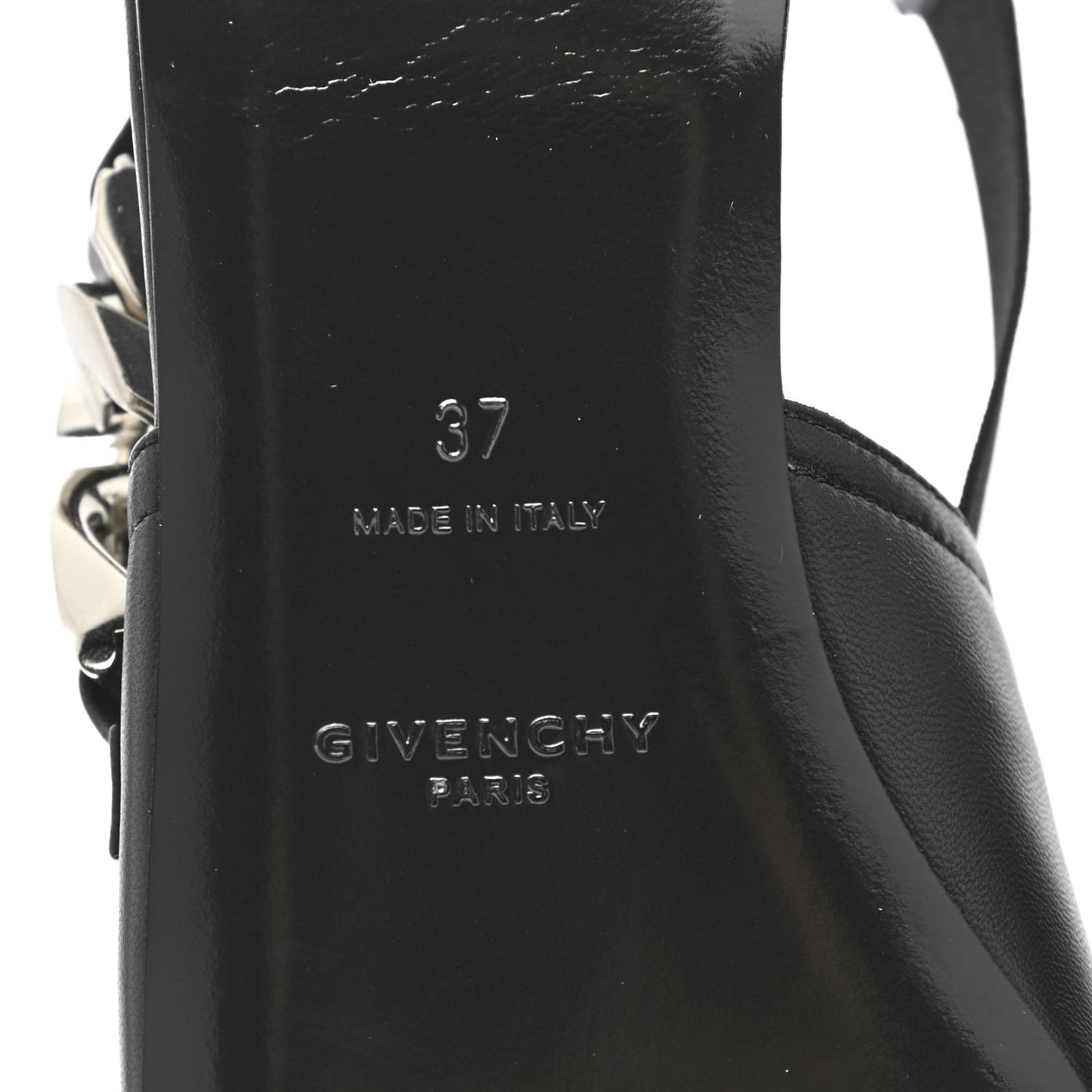 Nappa G-Chain Slingback Flat 37 Black