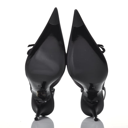 Balenciaga Satin Pointed Toe Knife Slingback Mules 35 Black 5 of 7