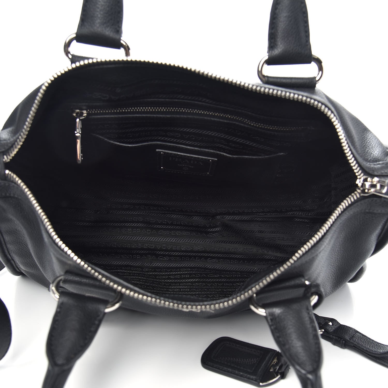 Prada Vitello Phenix Shopping Satchel Black 5 of 9