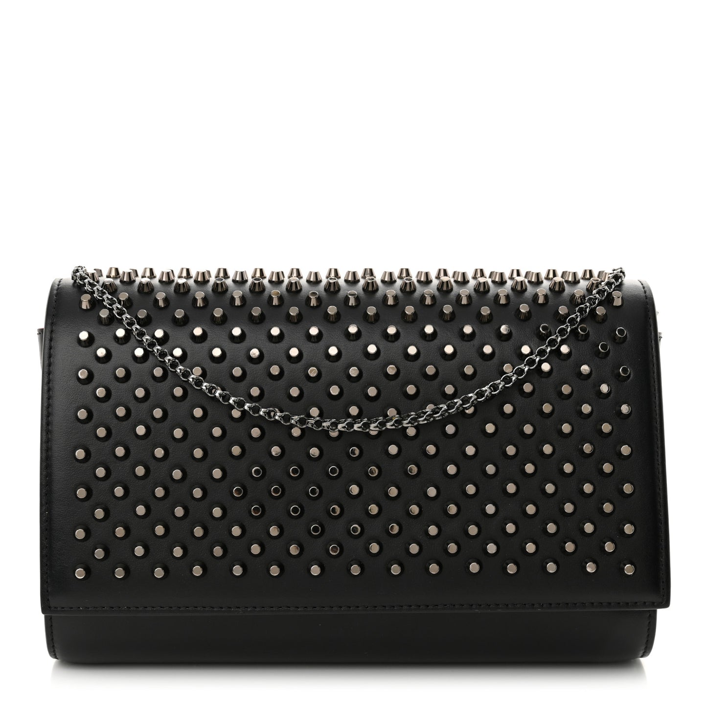Calfskin Patent Spikes Paloma Clutch Black