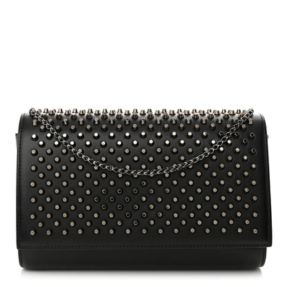Christian Louboutin Calfskin Patent Spikes Paloma Clutch Black 1 of 11