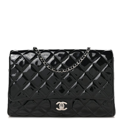 Chanel Patent Quilted Clutch with Chain Flap Black 1 of 9