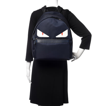 Fendi Nylon Vitello Elite Monster Eyes Rounded Backpack Blue Scuro White Multicolor 2 of 11