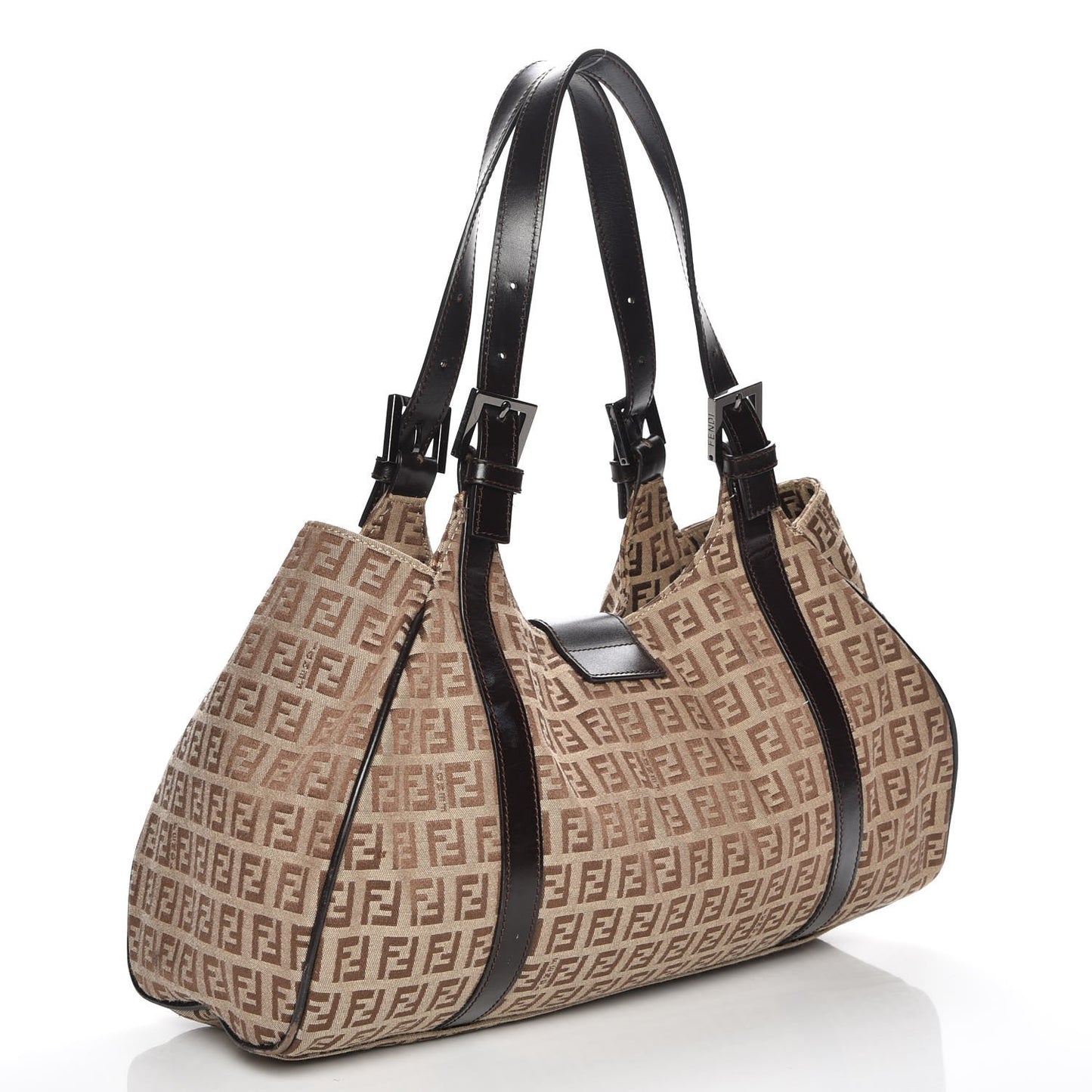Zucchino Cuoio Shoulder Bag Mogano Panna Testa di Moro