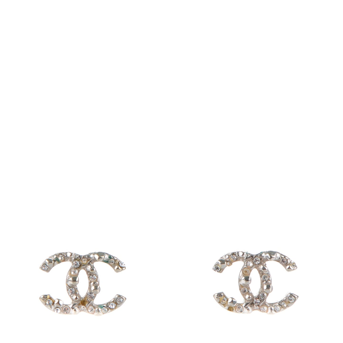 Crystal CC Earrings Silver
