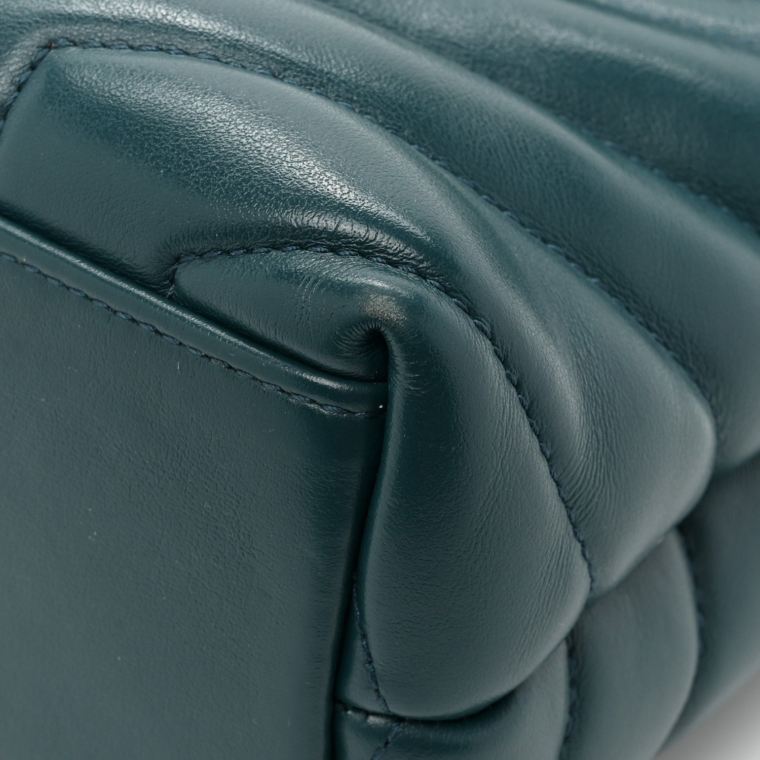 Saint Laurent Calfskin Y Quilted Monogram Small Loulou Chain Satchel Green 14 of 15
