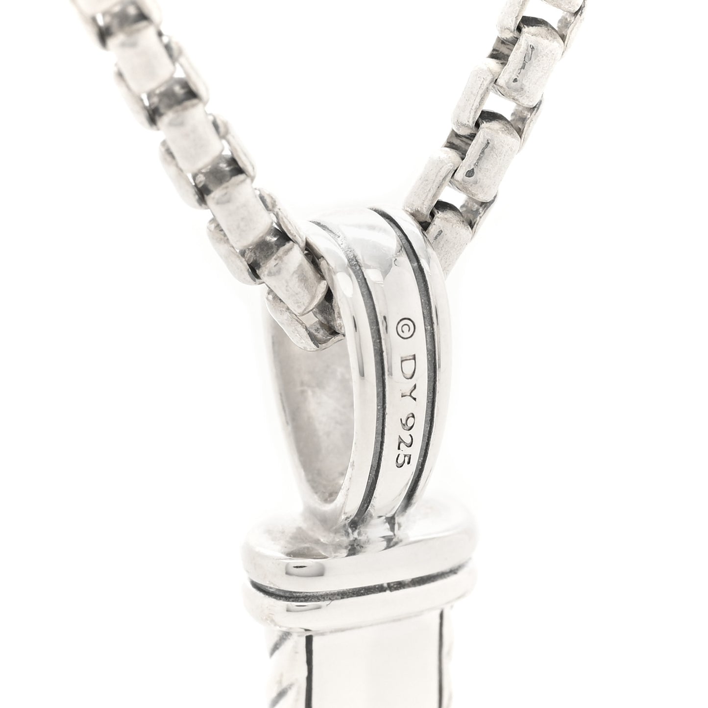 Sterling Silver Chevron Cross Pendant Necklace