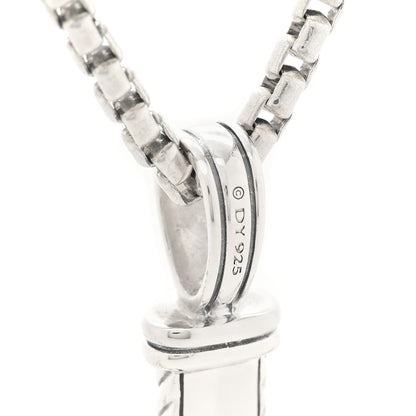 David Yurman Sterling Silver Chevron Cross Pendant Necklace 3 of 4