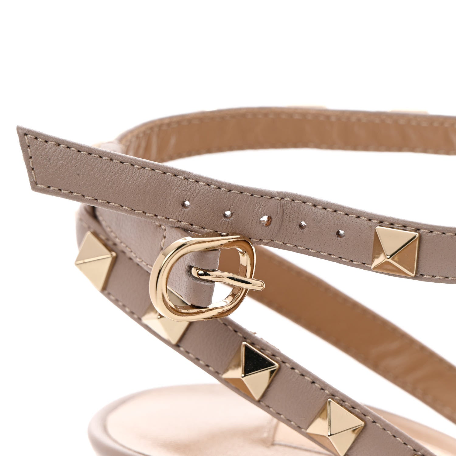Valentino Garavani Patent Nappa Rockstud Ankle Strap 100mm Pumps 37.5 Poudre 9 of 12