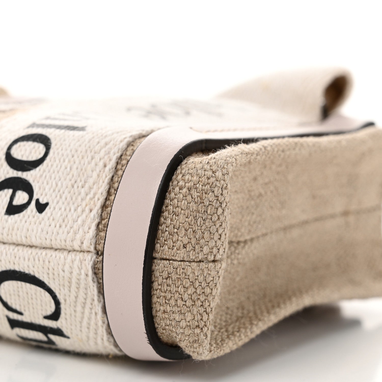 Chloe Cotton Calfskin Nano Woody Ribbon Tote White Pink 10 of 10