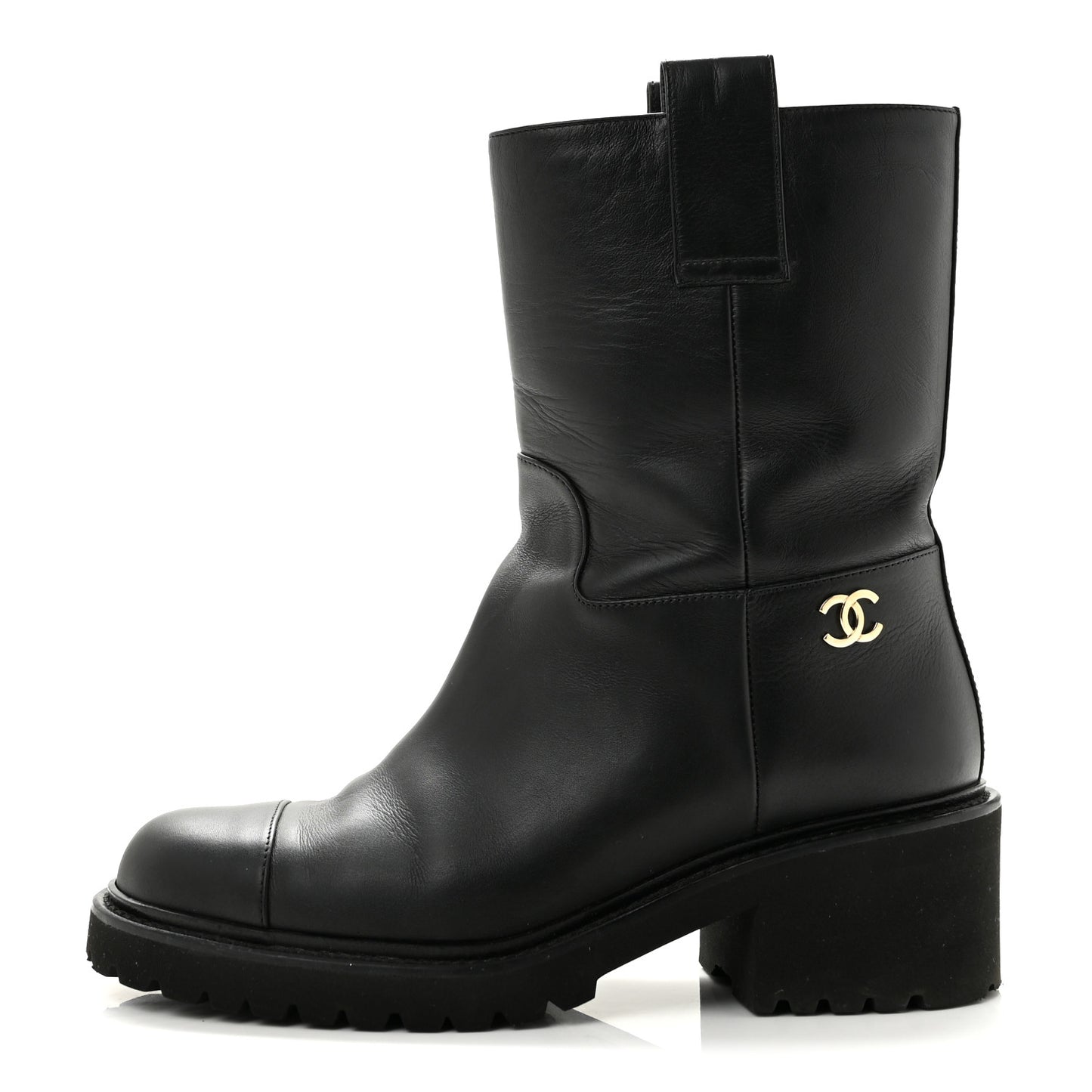 Calfskin CC Ankle Boots 36 Black